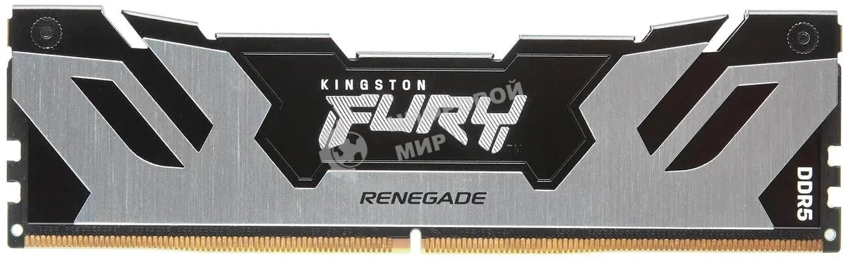 Оперативная память Kingston Fury Renegade, DDR5, 32Gb (1x32GB), 6400MHz, CL32, DIMM, радиатор, серебристый/черный