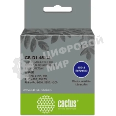 Картридж ленточный Cactus CS-D1-45013 12мм, черный шрифт, белый фон, 7м для DYMO LM 160, 210D, 280, PnP, 420P, 500 TS; Rhino Pro 6000, 5200, 4200