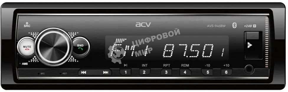 Автомагнитола ACV AVS-946BW, 1 DIN, Bluetooth, USB Type-A, AUX