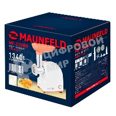 Мясорубка электрическая Maunfeld MF-232WR красный, 1340 Вт, 1.3 кг/мин, реверс, насадки - 4