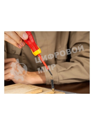 Диэлектрическая крестовая отвертка Deli DL513060 PH0х60 мм сталь Cr-V, сертификат VDE для работ под напряжением до 1000 В