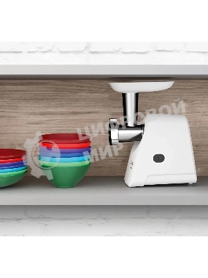 Мясорубка электрическая Bosch MFW2510W белый, 1500 Вт, 1.7 кг/мин, защита от перегрузки, насадки - 3