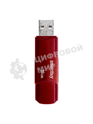 Флешка USB SmartBuy CLUE Burgundy (SB16GbCLU-BG), 16Gb, USB 2.0, R/W 20/10, красный
