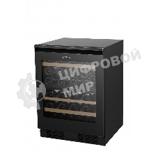 Встраиваемы е винный шкаф Gorenje WCU68F6BG4WF, объем 138 л, вместительность 46 бутылок, 4 полки, цифровой дисплей, Wi-Fi, LED освещение, защита от УФ-излучения, энергоэффективность А+, черный