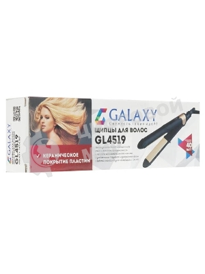 Выпрямитель для волос Galaxy Line GL 4519 черный/золотистый, 24 мм, 180 °C, 1 режим