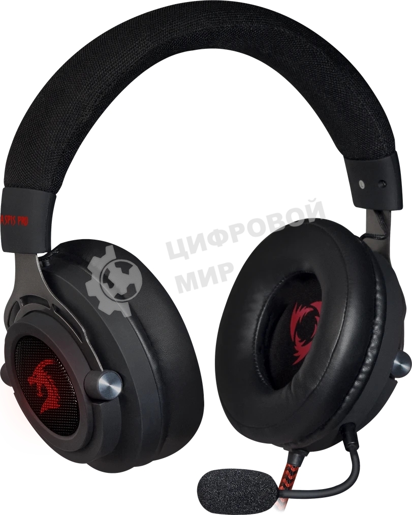 Гарнитура Defender Aspis Pro чёрный, проводная, съёмный микрофон, подсветка