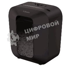 Шредер Fellowes PowerShred LX25 черный (секр.P-4)/перекрестный/6лист./11.5лтр./скрепки/скобы/пл.карты