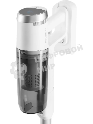 Пылесос вертикальный Hyundai HYV-S5550 белый/серебристый, питание от аккумулятора, 100 Вт, уборка сухая, пылесборник 0.5 л