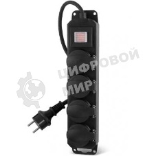 Сетевой фильтр Buro 400MDP-3-B 3 м, 4 розетки, черный, коробка