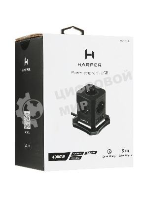 Сетевой фильтр HARPER UCH-730 Black PD3.0