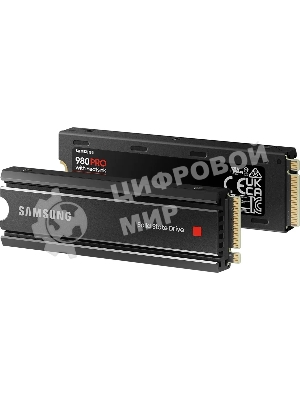 Накопитель SSD Samsung 980 PRO, 1TB, PCIe 4.0 x4, M.2 2280, NVMe, R/W 7000/5000, с радиатором