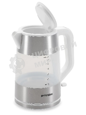 Чайник электрический Hyundai HYK-P4025 1.9 л, 2200 Вт, белый (корпус: пластик)