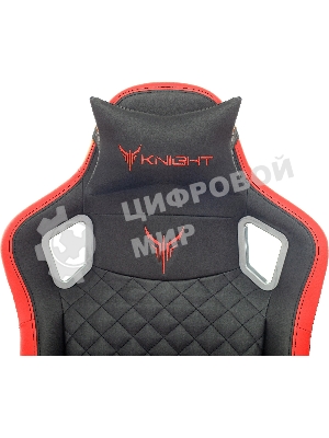Кресло Knight OUTRIDER черный/красный, экокожа, 120 кг, механизм качания
