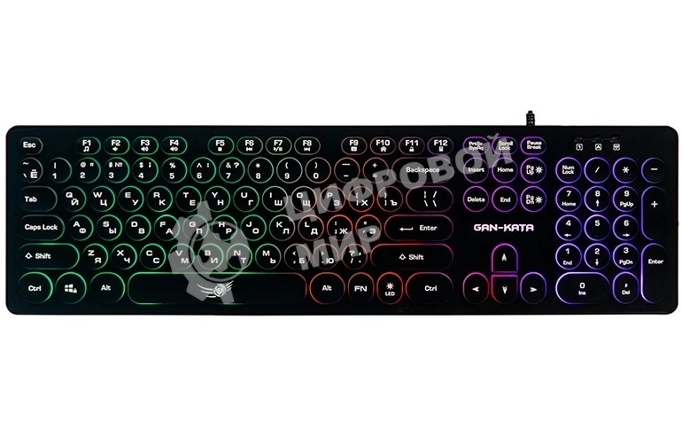Клавиатура проводная Dialog Gan-Kata KGK-16U BLACK - игровая с RGb-подсветкой, USB, черная