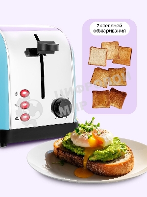 Тостер Kitfort КТ-2014-4 850Вт голубой