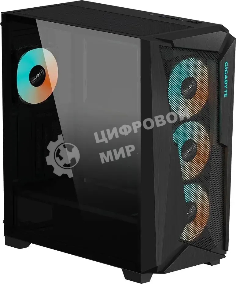 Компьютерный корпус Gigabyte C301G черный без БП ATX 4x120мм 4x140мм 2xUSB 3.0 audio bott PSU