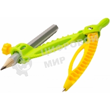 Готовальня Silwerhof Daily, корпус зеленый, пластик, 12 см с гнездом для карандаша, в комплекте: карандаш