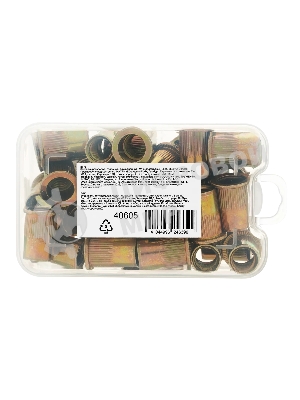 Заклепки резьбовые Denzel стальные, оцинкованные, М10, пластиковый кейс, 35 шт.