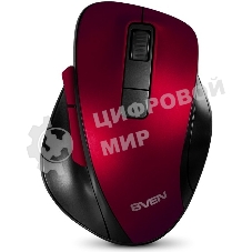 Мышь беспроводная SVEN RX-525SW красная (бесшумн. кл., 5+1кл. 600-1400DPI, Soft-touch, блист.)