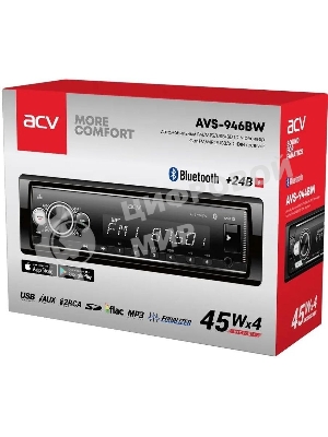 Автомагнитола ACV AVS-946BW, 1 DIN, Bluetooth, USB Type-A, AUX