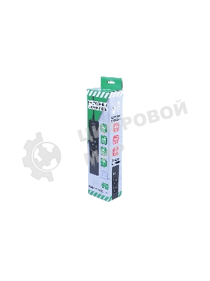 Бытовой удлинитель PowerCube, 2 р с/з вык.,3USB, 3500 Вт, 16А, 1.9 м, 3x1,0 черный PC-5B-2M