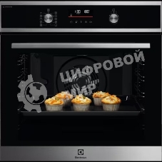 Духовой шкаф электрический Electrolux с конвекцией, приготовление на пару, объем 72 л, 10 режимов, автопрограммы, очистка пиролитическая, 3 стекла в дверце, направляющие проволочные + телескопические (1 уровень)