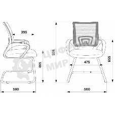 Кресло Бюрократ CH-695N-AV/DG/TW-11 серый/черный, экокожа, 120 кг, механизм качания
