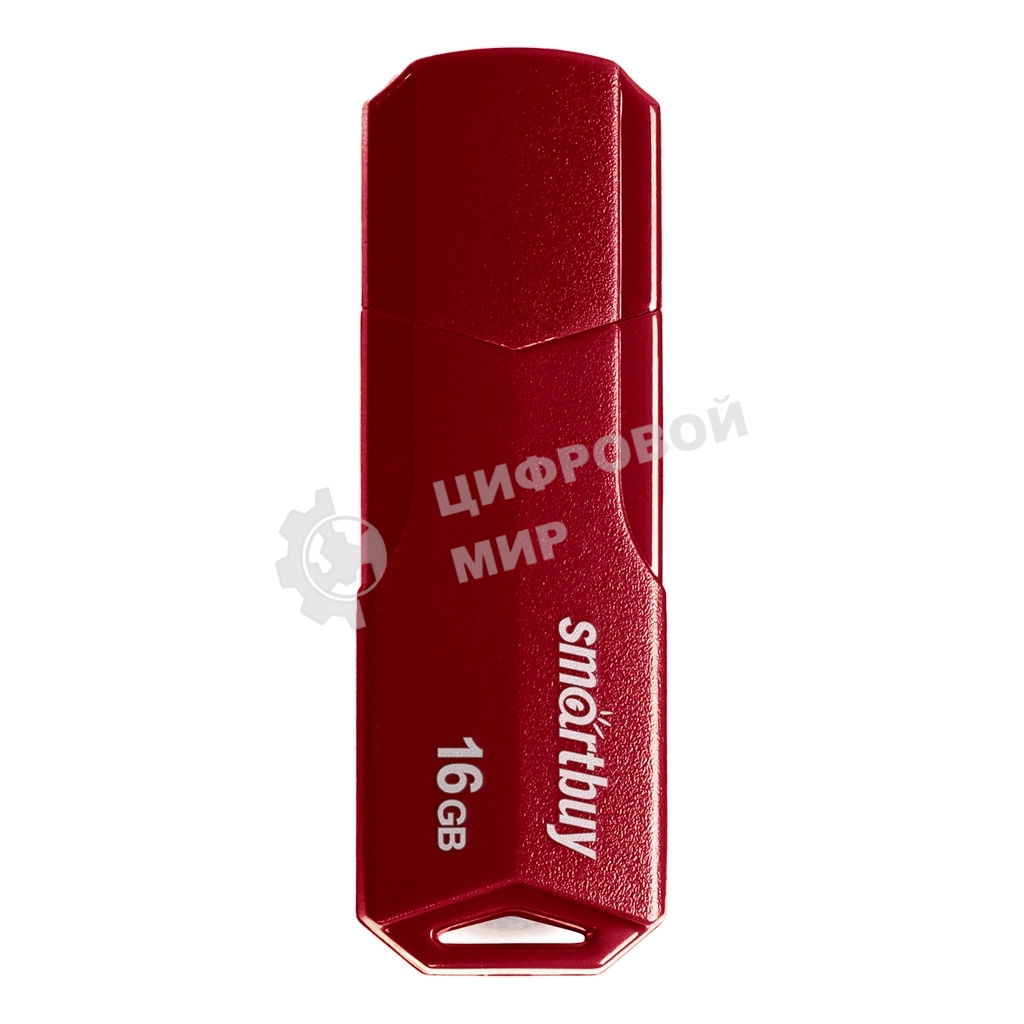 Флешка USB SmartBuy CLUE Burgundy (SB16GbCLU-BG), 16Gb, USB 2.0, R/W 20/10, красный