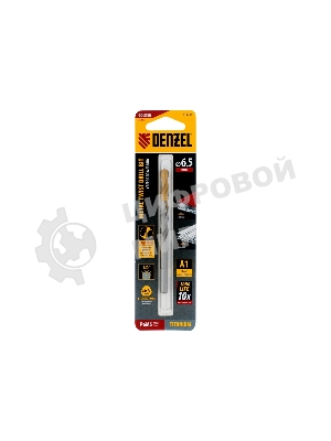 Сверло спиральное по металлу Denzel 6,5 x 100 мм, Р6М5, Golden Tip