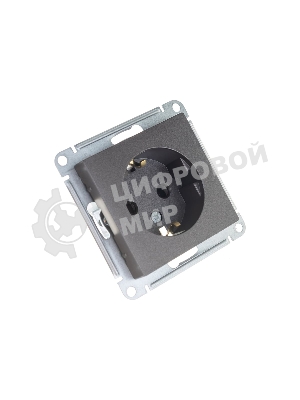 Механизм розетки 1-м СП AtlasDesign с заземл. защ. шторки 16А мокко SchE ATN000645