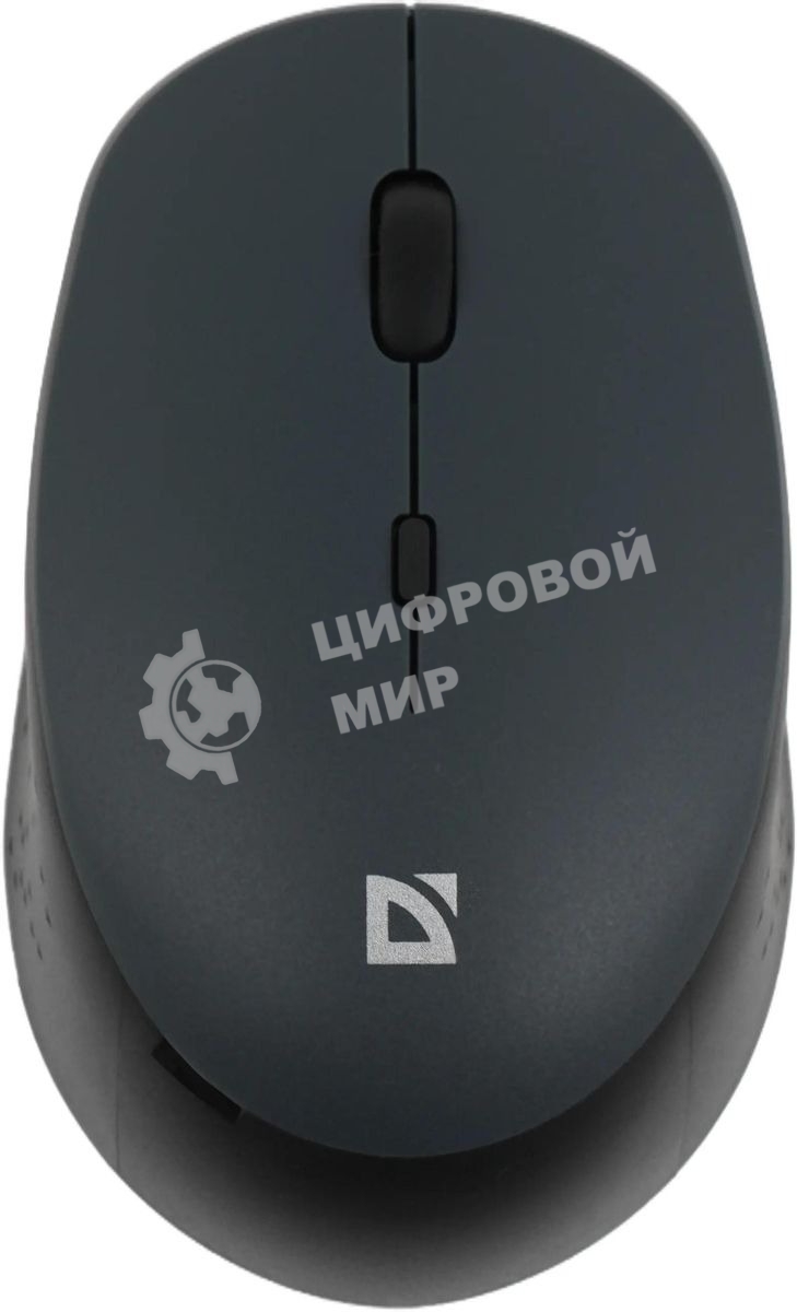 Мышь беспроводная Defender Auris MB-027 серый, 1600 dpi, радиоканал, USB, кнопки - 4