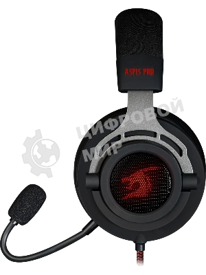 Гарнитура Defender Aspis Pro чёрный, проводная, съёмный микрофон, подсветка