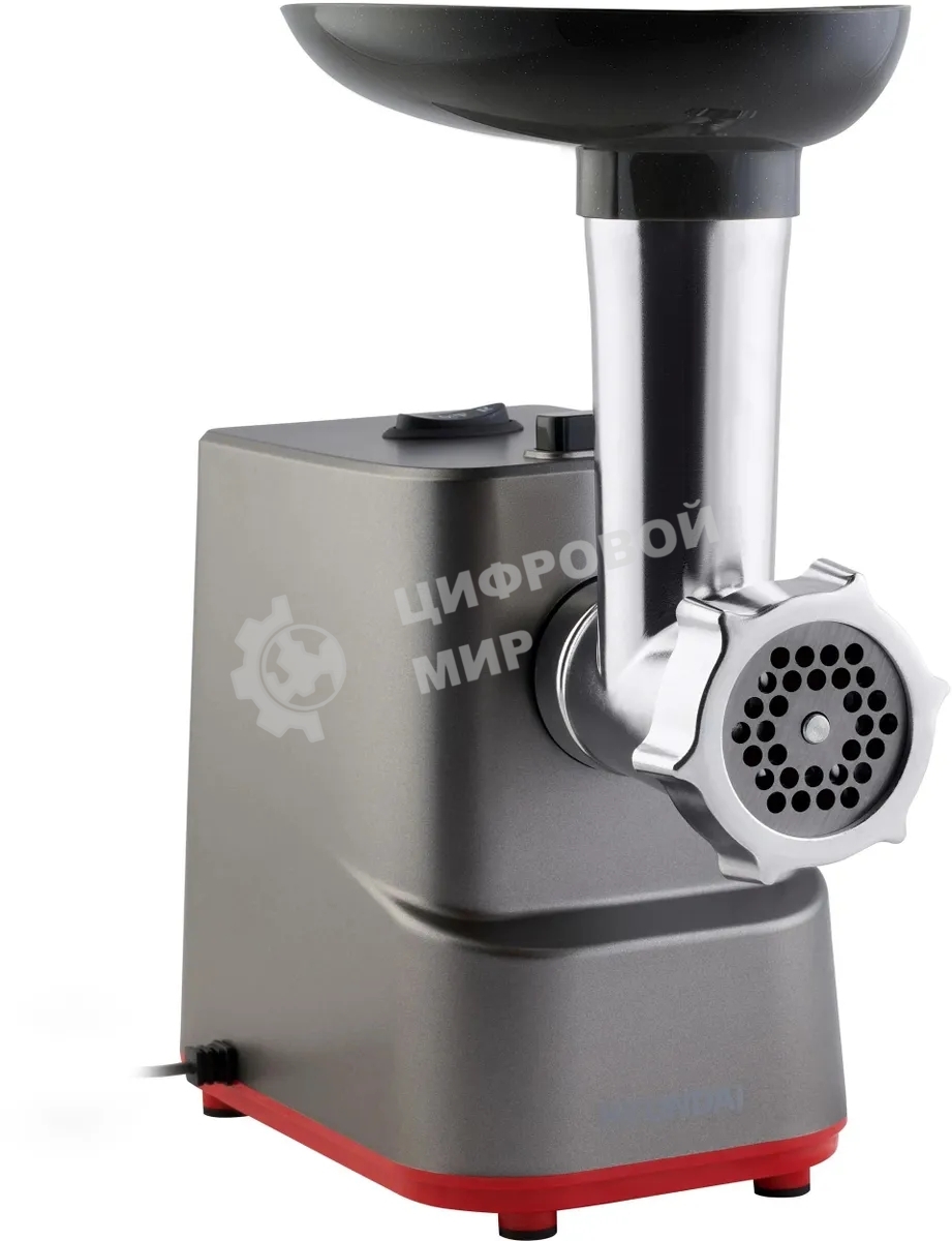 Мясорубка электрическая Hyundai HY-MG3144 графит, 1800 Вт, 2.2 кг/мин, реверс, защита от перегрузки, насадки - 7