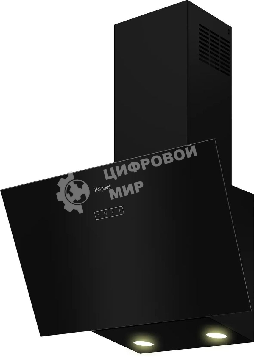 Вытяжка каминная Hotpoint HPHV 63LT BL, кнопочное управление, Черный