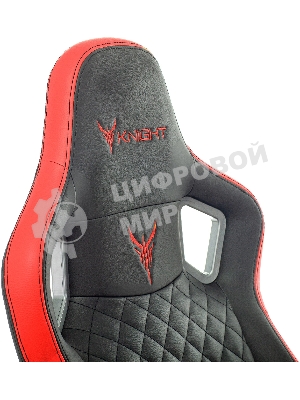 Кресло Knight OUTRIDER черный/красный, экокожа, 120 кг, механизм качания