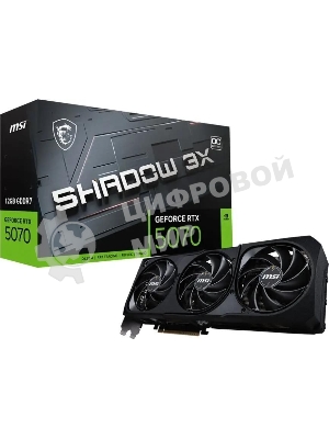 Видеокарта MSI PCI-E RTX 5070 12G SHADOW 3X OC NVIDIA GeForce RTX 5070 12Gb 192bit GDDR7 2542/28000 HDMIx1 DPx3 HDCP Ret