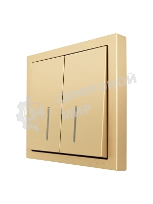 Выключатель LEZARD 704-3688-112QC 2-кл. с индик. СП ZIMA IP20 10А безвинт. зажим, зол.