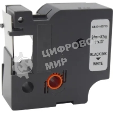 Картридж ленточный Cactus CS-D1-53713 24мм, черный шрифт, белый фон, 7м для DYMO Rhino Pro 6000, LM 500TS