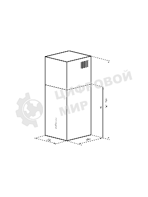 Вытяжка островная LEX Mono 400 нержавеющая сталь, 40 см, 850 куб. м/ч, 50 дБ