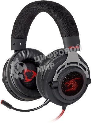 Гарнитура Defender Aspis Pro чёрный, проводная, съёмный микрофон, подсветка