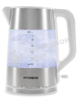 Чайник электрический Hyundai HYK-P4025 1.9 л, 2200 Вт, белый (корпус: пластик)