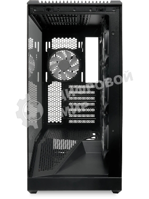 Компьютерный корпус без блока питания HSPD F711-TGbK-ARGB, Panoramic Full Tower, черный, TG, 0.7 SPCC, 4x120мм ARGB ATX, mATX, mITX 190/420/280мм 2x2.5