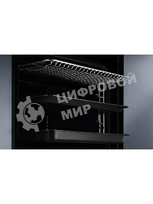 Духовой шкаф электрический Electrolux с конвекцией, приготовление на пару, объем 72 л, 10 режимов, автопрограммы, очистка пиролитическая, 3 стекла в дверце, направляющие проволочные + телескопические (1 уровень)