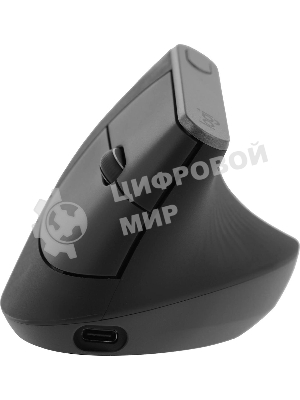 Мышь беспроводная/проводная Logitech MX Vertical графитовый, 4000 dpi, радиоканал, Bluetooth, USB, кнопки - 6