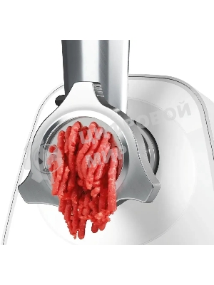 Мясорубка электрическая Bosch MFW2510W белый, 1500 Вт, 1.7 кг/мин, защита от перегрузки, насадки - 3