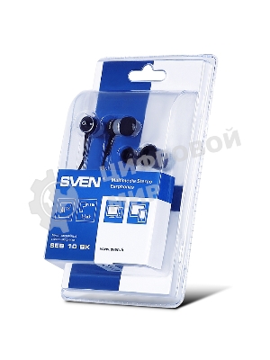 Проводные наушники Sven E-10 BK черный, внутриканальные, Jack 3.5 мм