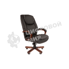 Кресло Chairman 408 черный, кожа, 120 кг, механизм качания