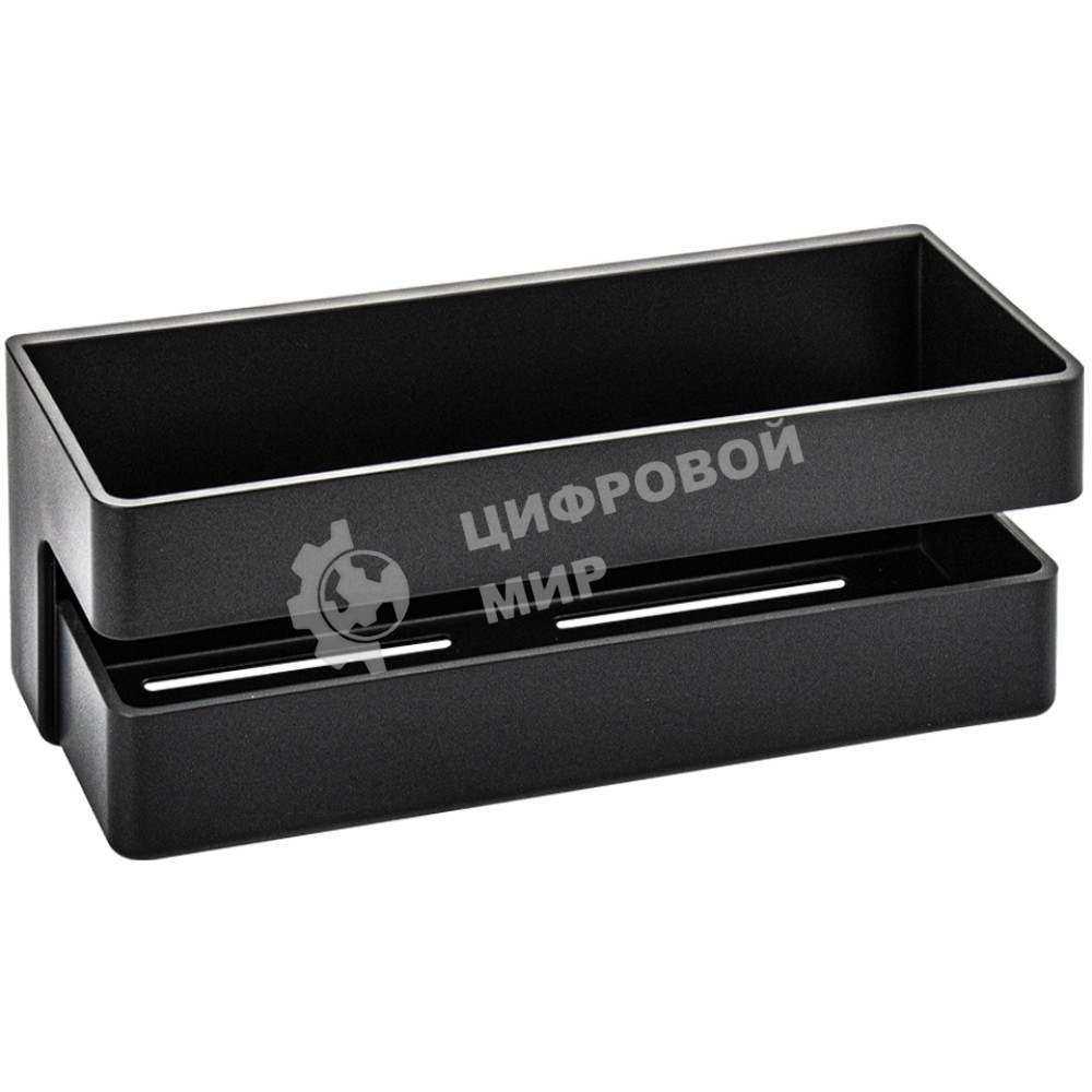 Полочка прямая из высокопрочного АБС пластика, ЧЕРНАЯ матовая, глубокая BRIMIX 5679