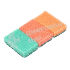 Губки для посуды Mini, 79x49x23 мм, 3 шт., Россия Elfe