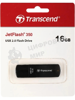 Флешка USB Transcend JetFlash 350 (TS16GJF350), 16Gb, USB 2.0, R/W 15/7, черный